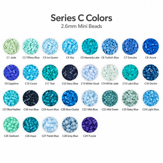 C Series 2.6mm Mini Fuse Beads Set, 29 Colors, 1,000 Beads per Color