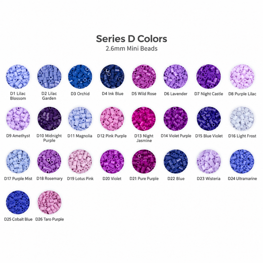 D Series 2.6mm Mini Fuse Beads Set, 26 Colors, 1,000 Beads per Color