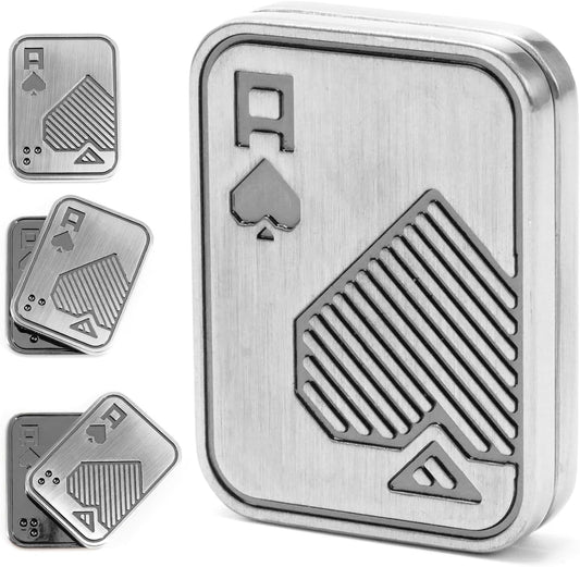 VANANA Metal Poker Finger Slider, Magnetic Push Card Adult Fidget Toys