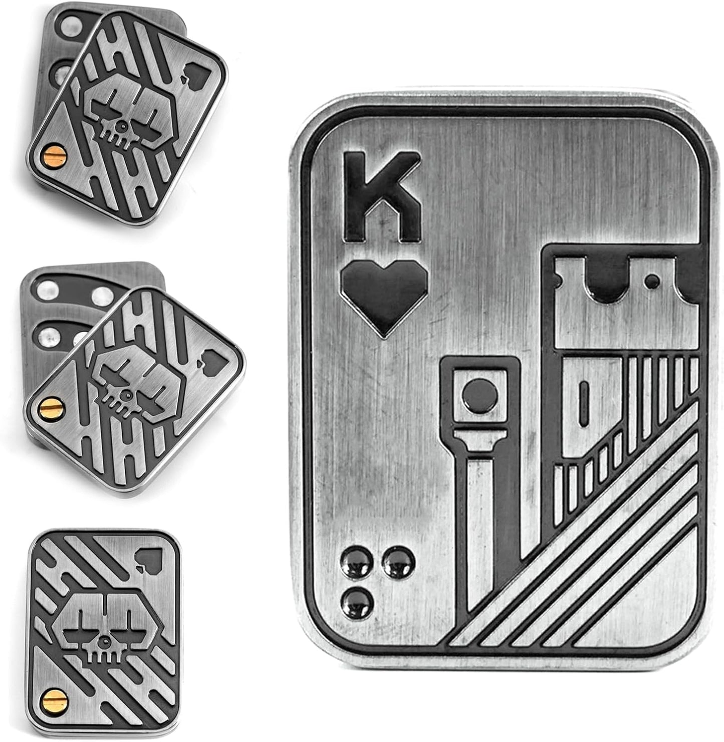 VANANA Metal Poker Finger Slider, Magnetic Push Card Adult Fidget Toys