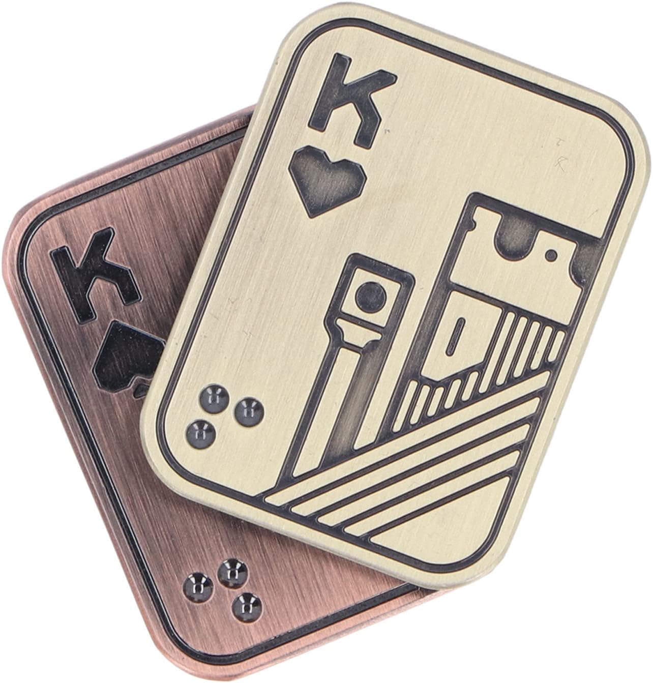 VANANA Metal Poker Finger Slider, Magnetic Push Card Adult Fidget Toys