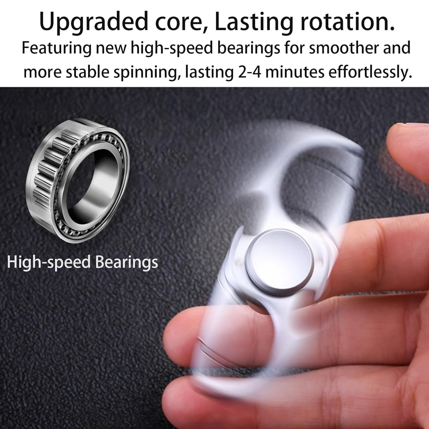 Silvery Fidget Toy, Fidget Ring, Heavy Duty Key Rings, Smooth and Quiet Operation