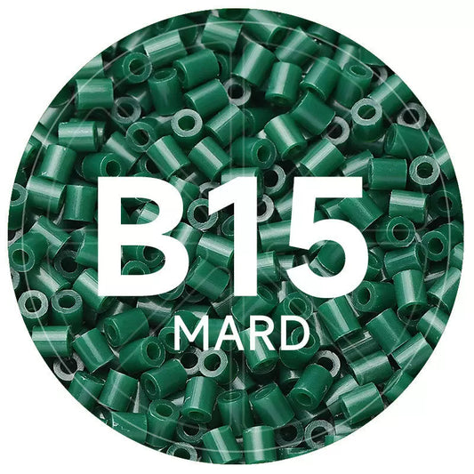 B15 Deep Green 2.6mm Mini Fuse Beads Refill Pack, 1,000 Beads, 10g