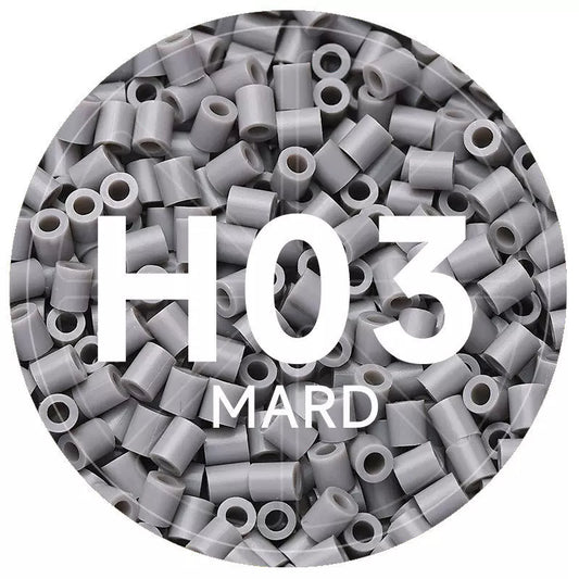 H3 Silver Gray 2.6mm Mini Fuse Beads Refill Pack, 1,000 Beads, 10g